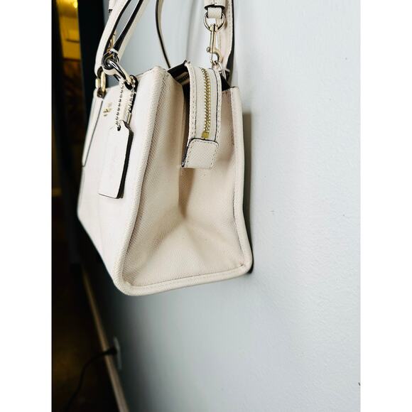 COACH White Mini Square Crossbody Top Handle Hand Bag Purse - Picture 3 of 14
